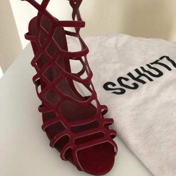 Schutz Heels- Burgundy - Picture 2 of 3